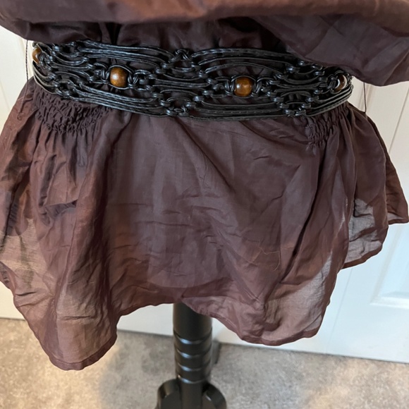 Bebe size L silk blend shirt with belt - Picture 7 of 14